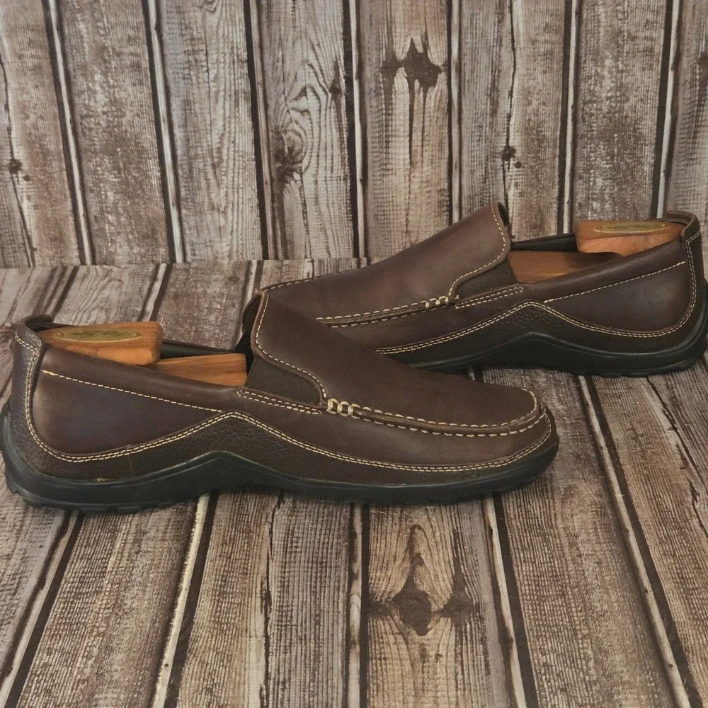 Sz 8.5 M Mens Cole Haan Tucker Venetian Brown Leather Vibram Driver Loafers